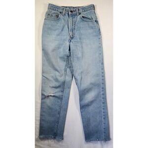 1990 Levi's 531 Vintage High Waisted Light Wash Raw Hem Tapered Leg Jeans